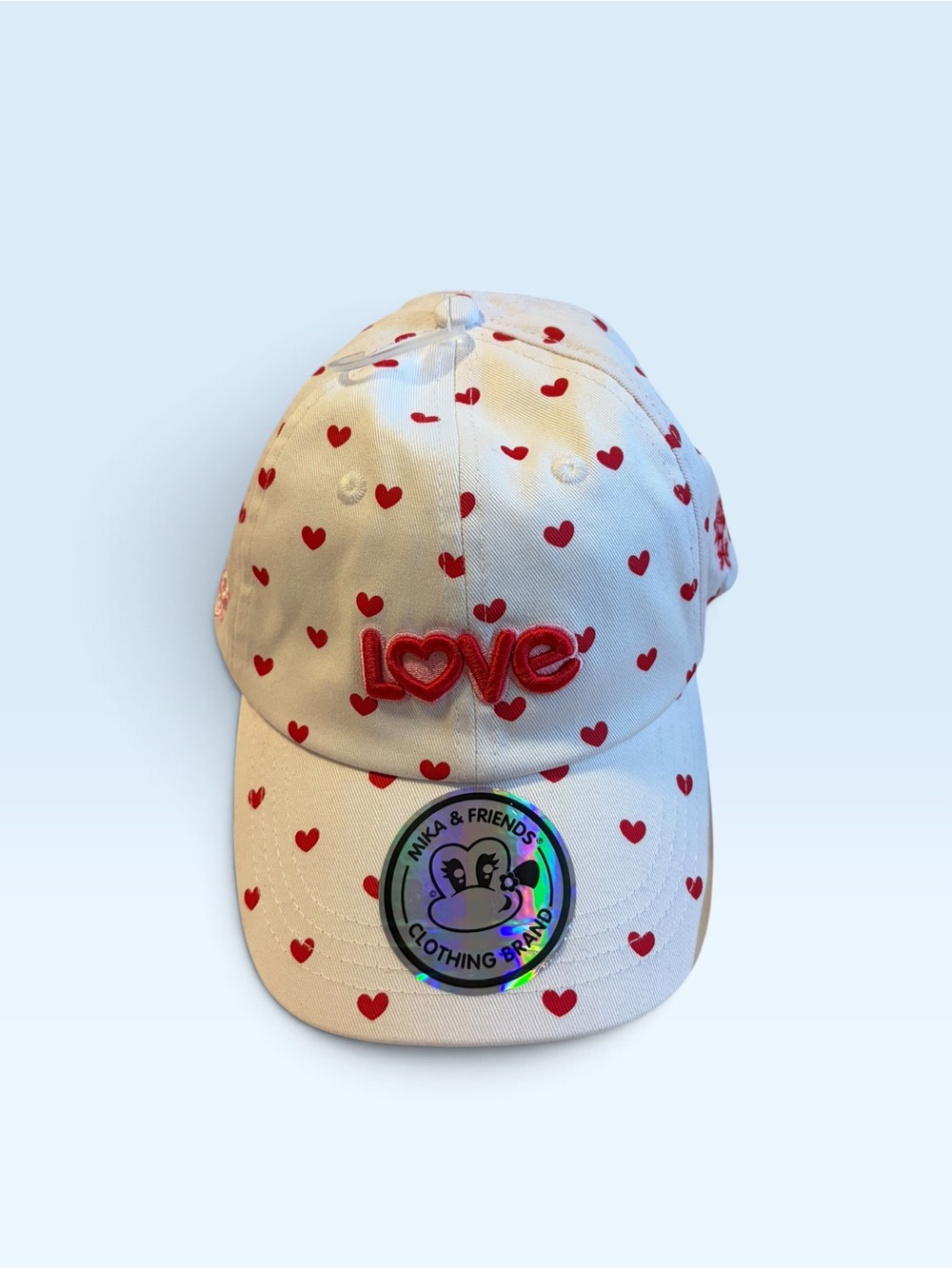 White and Red 'Love' Cap